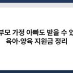 한부모 가정 아빠도 받을 수 있는 육아·양육 지원금 정리 3