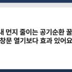 실내 먼지 줄이는 공기순환 꿀팁, 창문 열기보다 효과 있어요 4