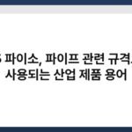 105 파이소, 파이프 관련 규격으로 사용되는 산업 제품 용어 6