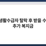 기초생활수급자 탈락 후 받을 수 있는 추가 복지금 3