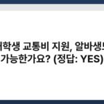 대학생 교통비 지원, 알바생도 가능한가요? (정답: YES) 4