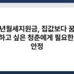 청년월세지원금, 집값보다 꿈을 걱정하고 싶은 청춘에게 필요한 주거 안정 6