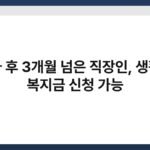 퇴사 후 3개월 넘은 직장인, 생활비 복지금 신청 가능 6