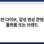 모먼 다이브, 감성 영상 콘텐츠 플랫폼 또는 브랜드 4