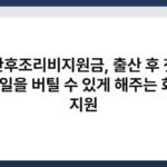 산후조리비지원금, 출산 후 첫 30일을 버틸 수 있게 해주는 회복 지원 7