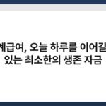생계급여, 오늘 하루를 이어갈 수 있는 최소한의 생존 자금 6