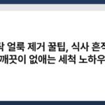 식탁 얼룩 제거 꿀팁, 식사 흔적을 깨끗이 없애는 세척 노하우 6
