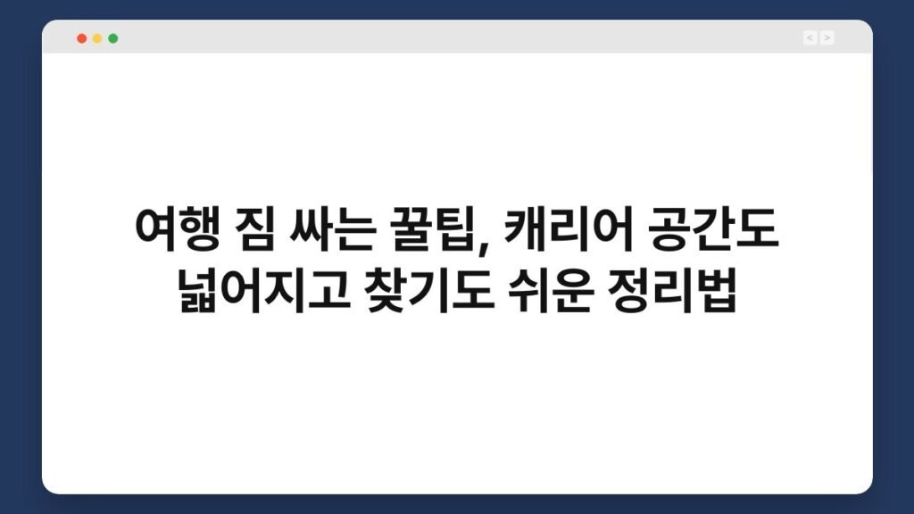 여행 짐 싸는 꿀팁, 캐리어 공간도 넓어지고 찾기도 쉬운 정리법 2