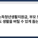저소득청년생활지원금, 부모 도움 없이도 생활을 버틸 수 있게 돕는 지원 3