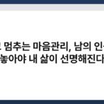 비교 멈추는 마음관리, 남의 인생을 놓아야 내 삶이 선명해진다 3