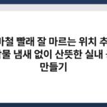 장마철 빨래 잘 마르는 위치 추천, 세탁물 냄새 없이 산뜻한 실내 공간 만들기 5