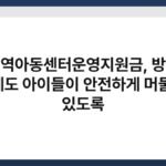 지역아동센터운영지원금, 방과 후에도 아이들이 안전하게 머물 수 있도록 6
