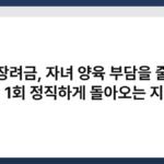 자녀장려금, 자녀 양육 부담을 줄이며 연 1회 정직하게 돌아오는 지원 3